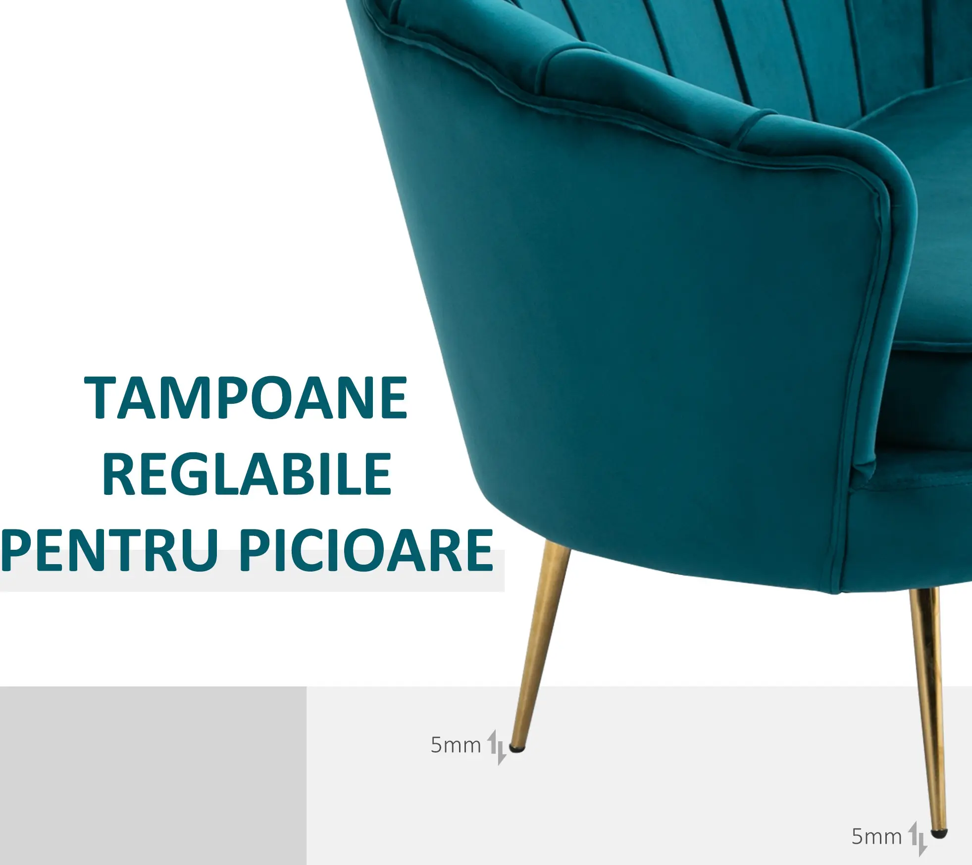 Диван Homcom 833-957 (Turquoise/Gold) - 6