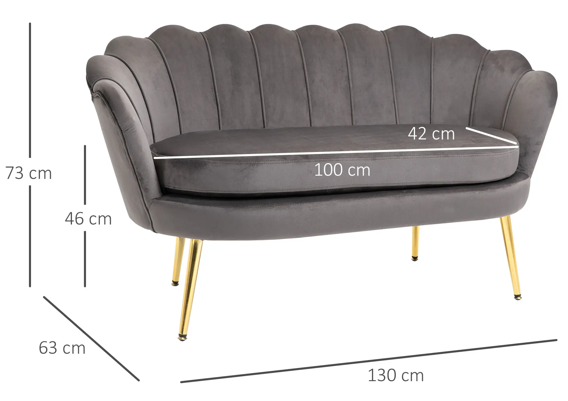 Canapea Homcom 839-002 (Grey) - 3