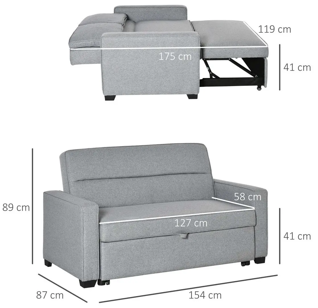 Диван Homcom 839-157 154x87x89 cm (Grey)