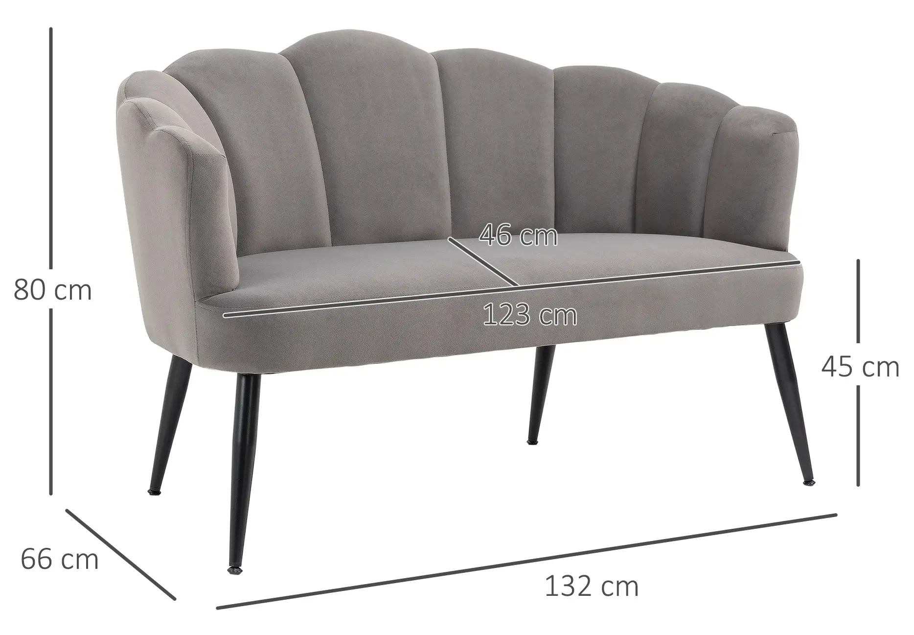 Canapea Homcom 839-483V00CG (Grey) - 3