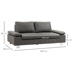 Canapea Homcom 839-555V00GY (Grey) Thumb