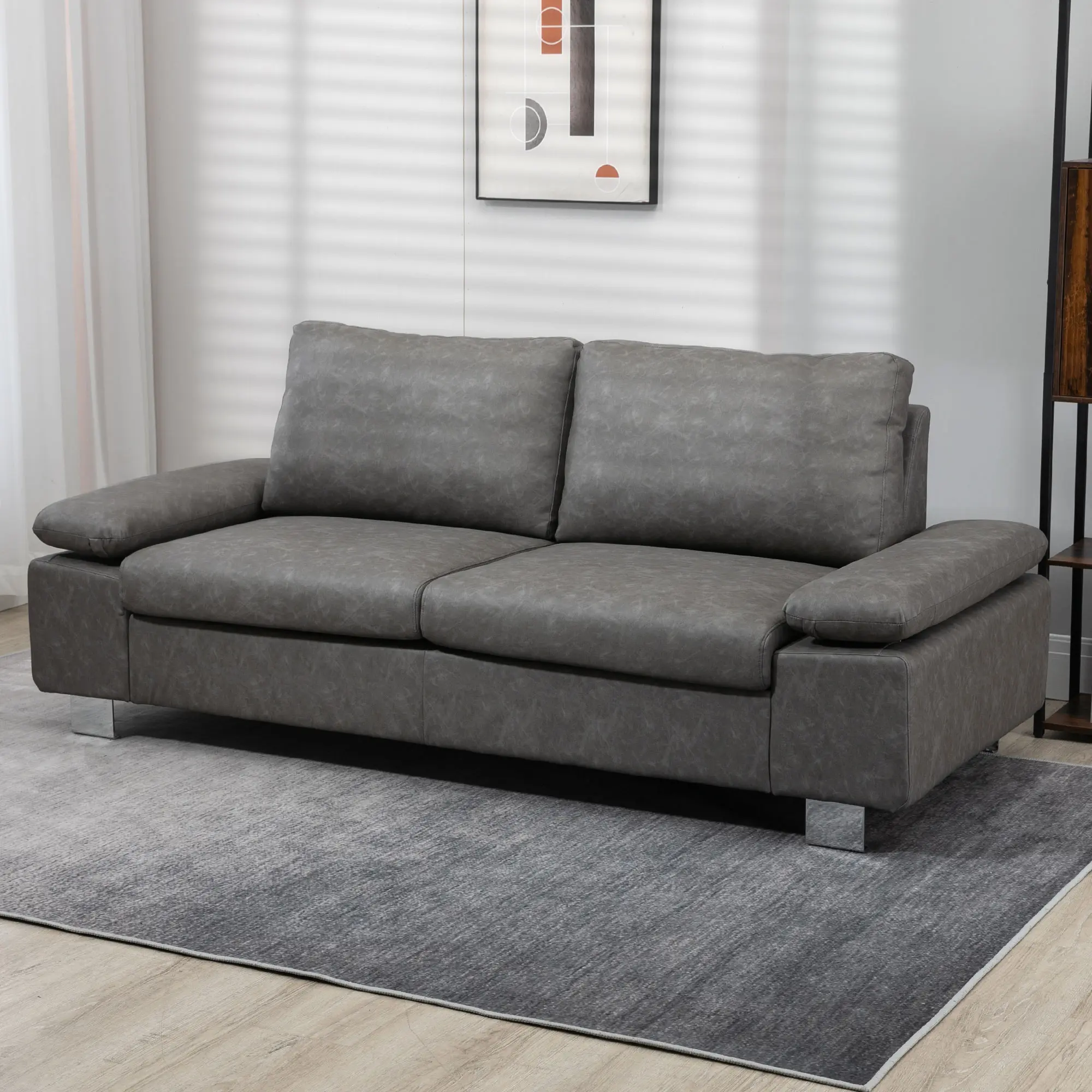 Canapea Homcom 839-555V00GY (Grey) - 9