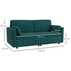 Диван Homcom 839-829V80DG 178x82x85 cm (Dark Green/Black) Thumb