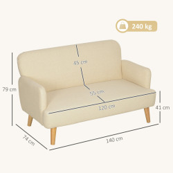 Диван Homcom 83B-056V01CW (Cream White) Thumb