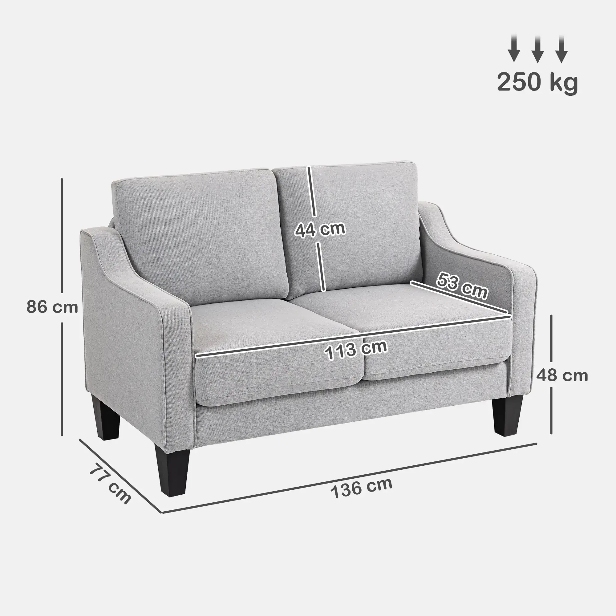 Диван Homcom 83B-399V00LG (Light Grey) - 4