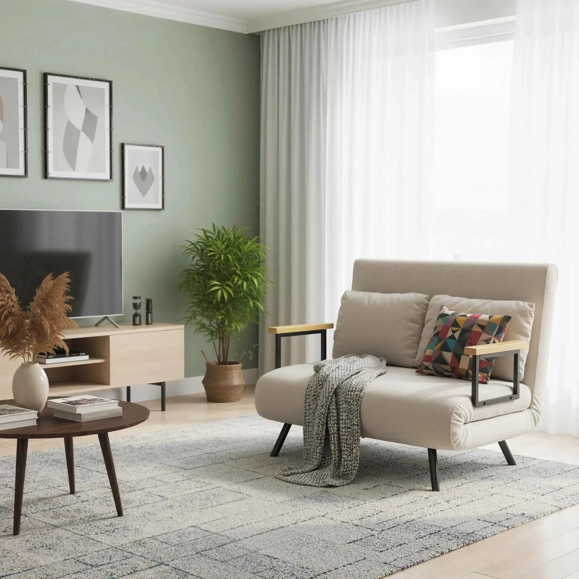 Диван раскладной Homcom 839-835V00BG (Beige) - 6