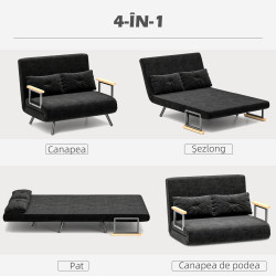 Canapea extensibila Homcom 839-835V00BK (Black) Thumb