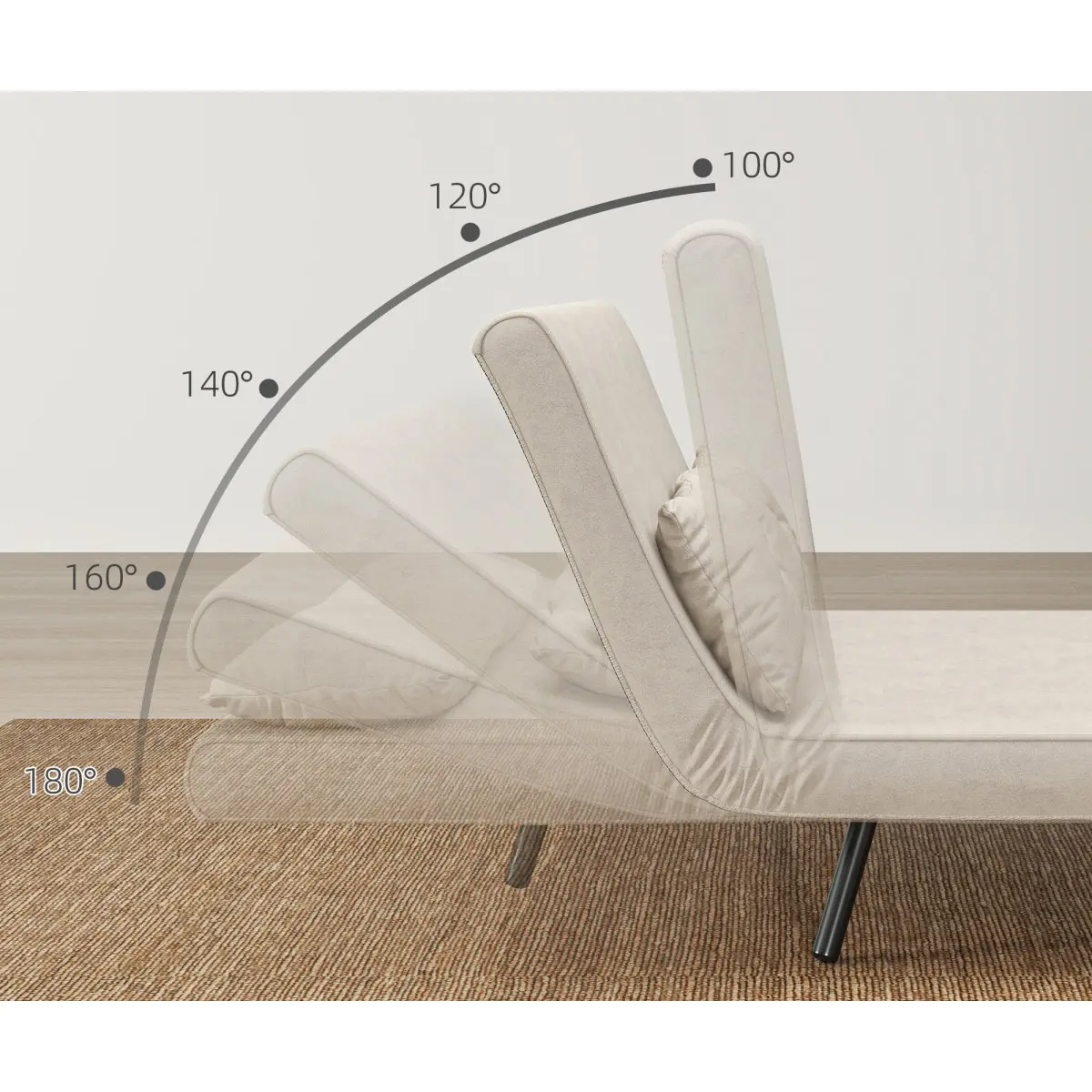 Диван раскладной Homcom 839-835V00CW (Cream) - 7