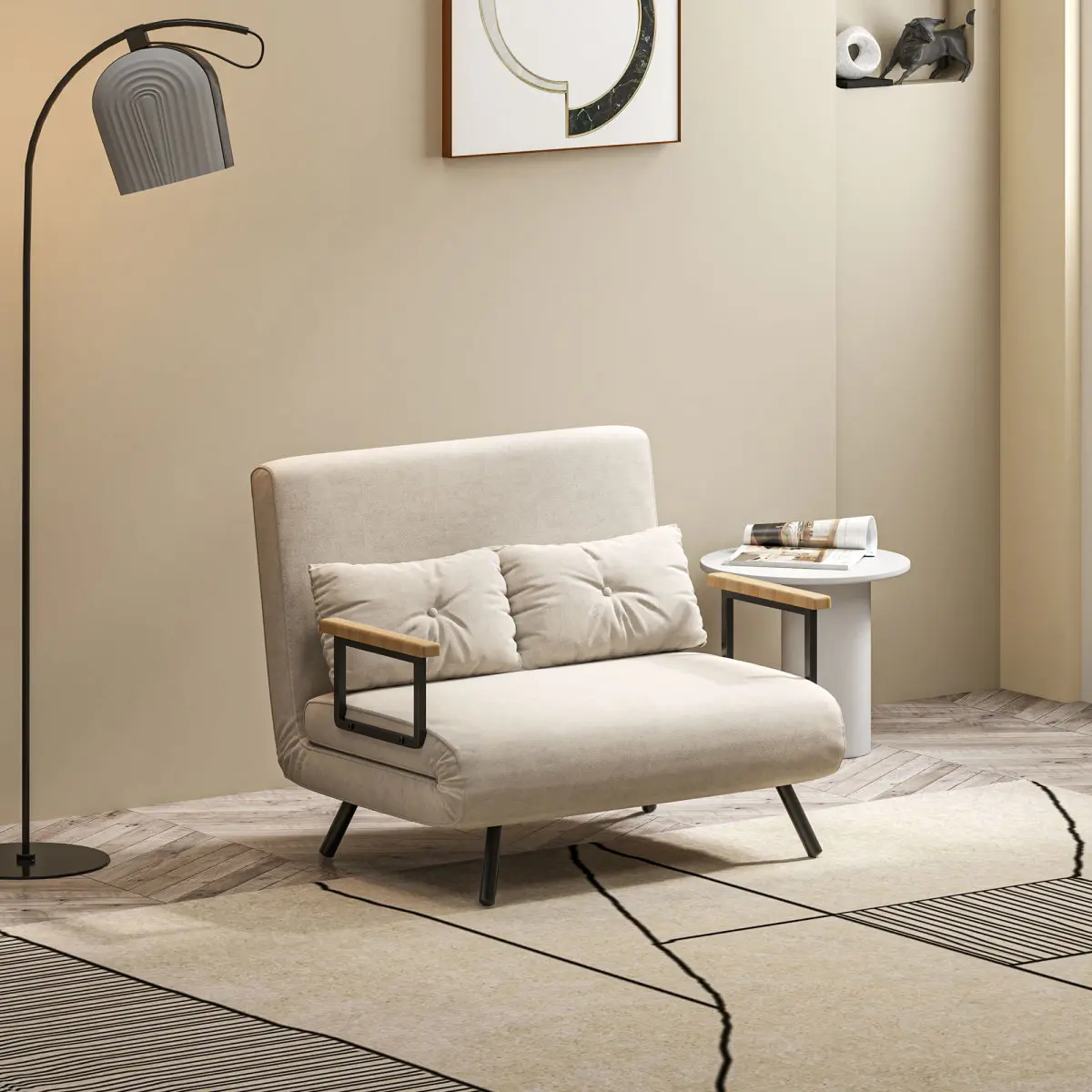 Диван раскладной Homcom 839-835V00CW (Cream) - 8