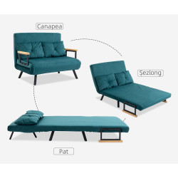 Диван раскладной Homcom 839-835V00DB (Dark Turquoise) Thumb
