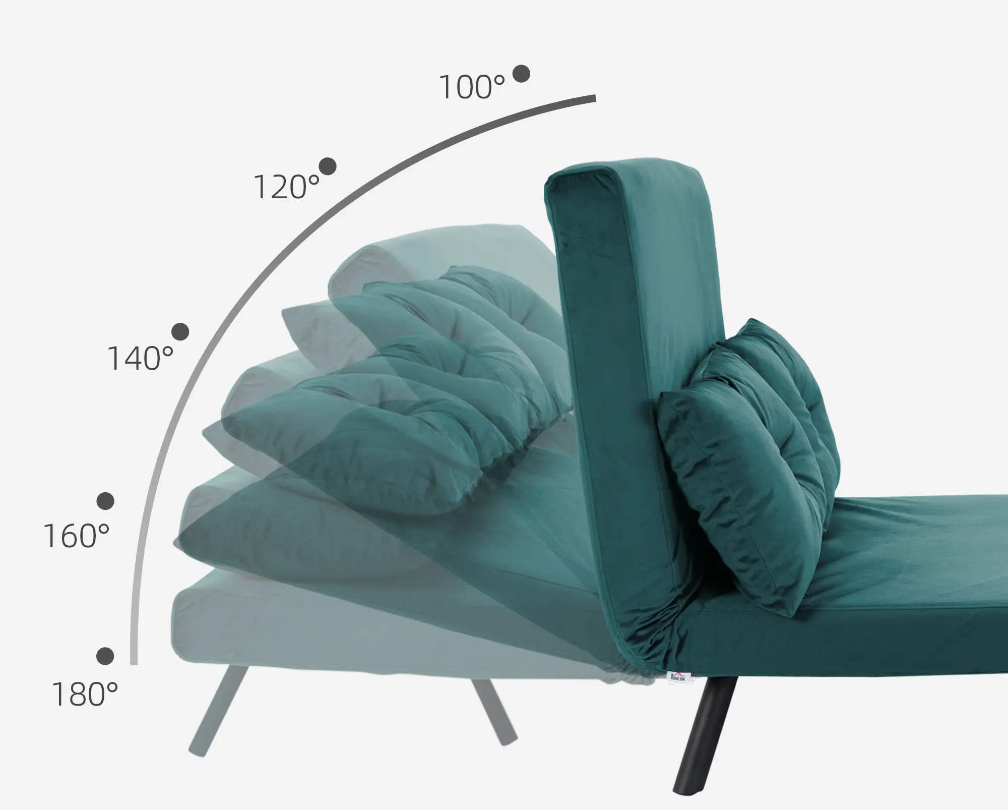Диван раскладной Homcom 839-835V00DB (Dark Turquoise) - 6