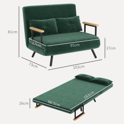 Диван раскладной Homcom 839-835V00GN (Green) Thumb