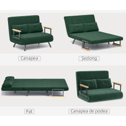 Диван раскладной Homcom 839-835V00GN (Green) Thumb