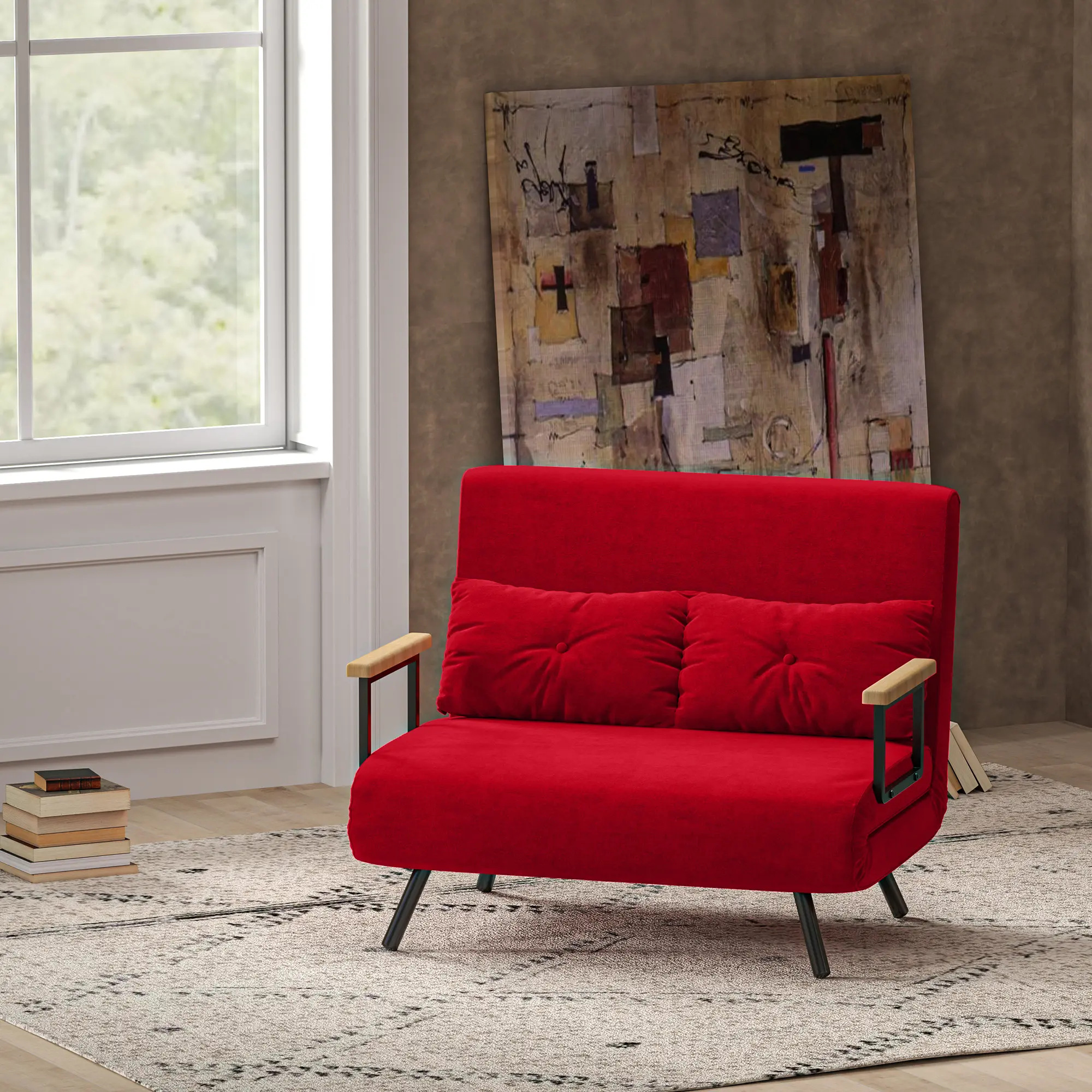 Диван раскладной Homcom 839-835V00RD (Red) - 7