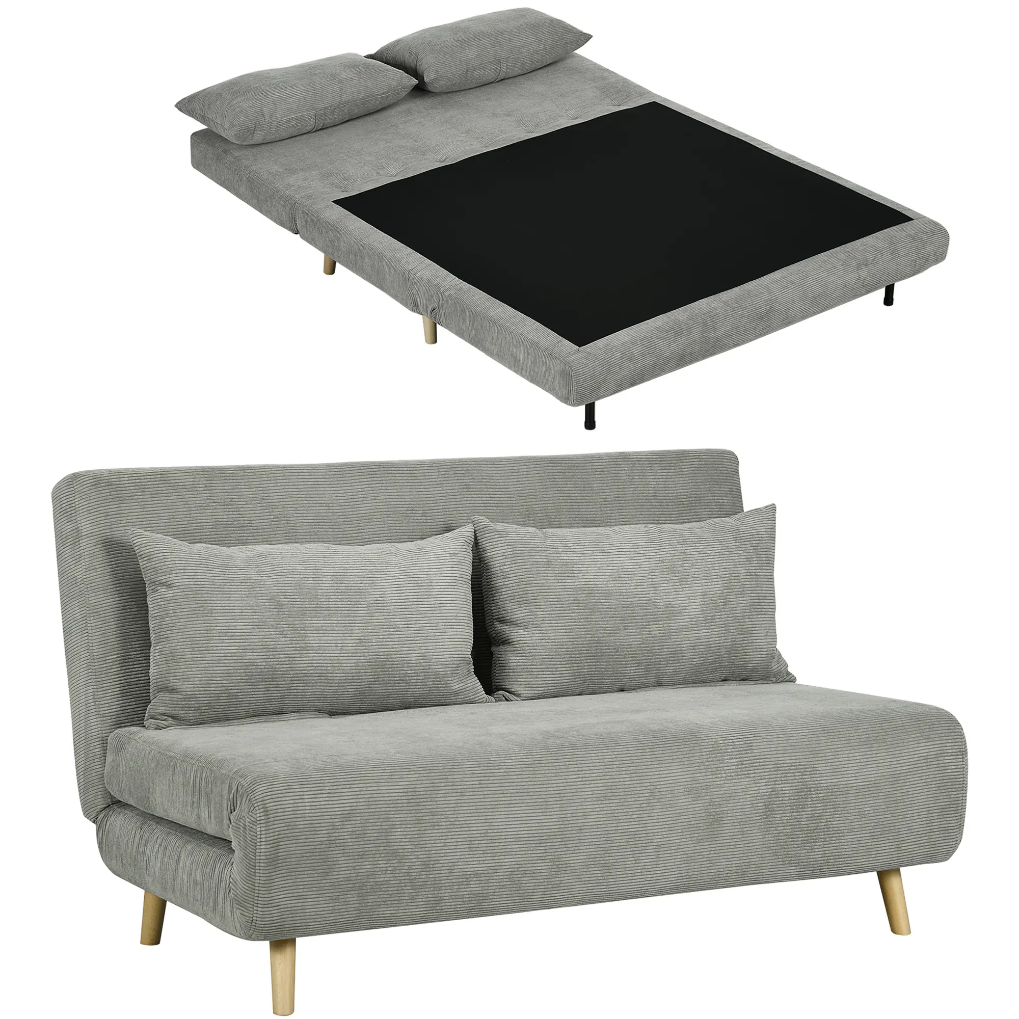Canapea extensibila Homcom 839-902V00GY (Grey) - 11