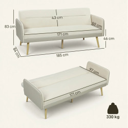 Диван раскладной Homcom 83B-634V00BG (Beige) Thumb