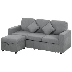 Диван с пуфом Homcom 83B-412V00LG (Light Grey) Thumb