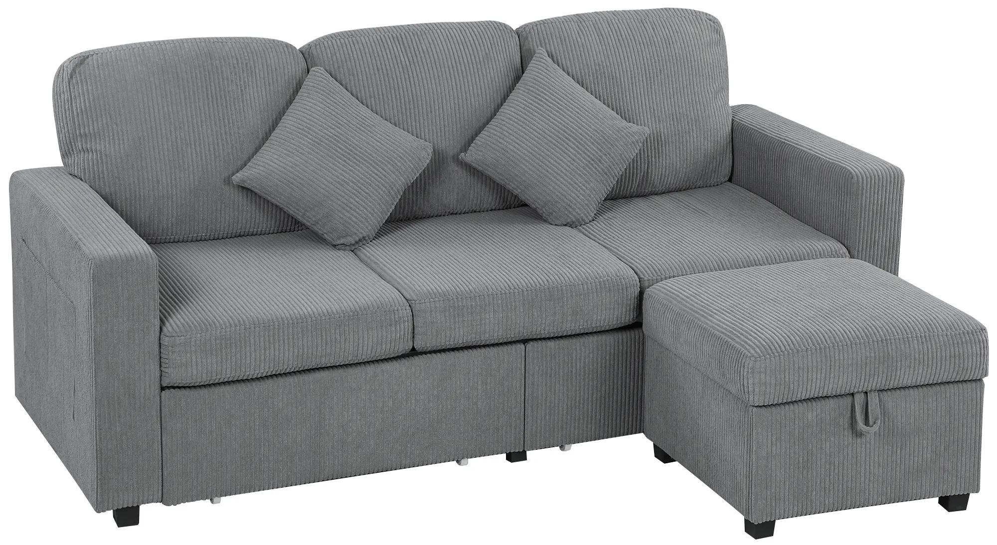 Диван с пуфом Homcom 83B-412V00LG (Light Grey) - 3