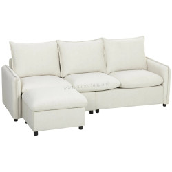 Диван с пуфом Homcom 83B-726V00CW (Cream White)