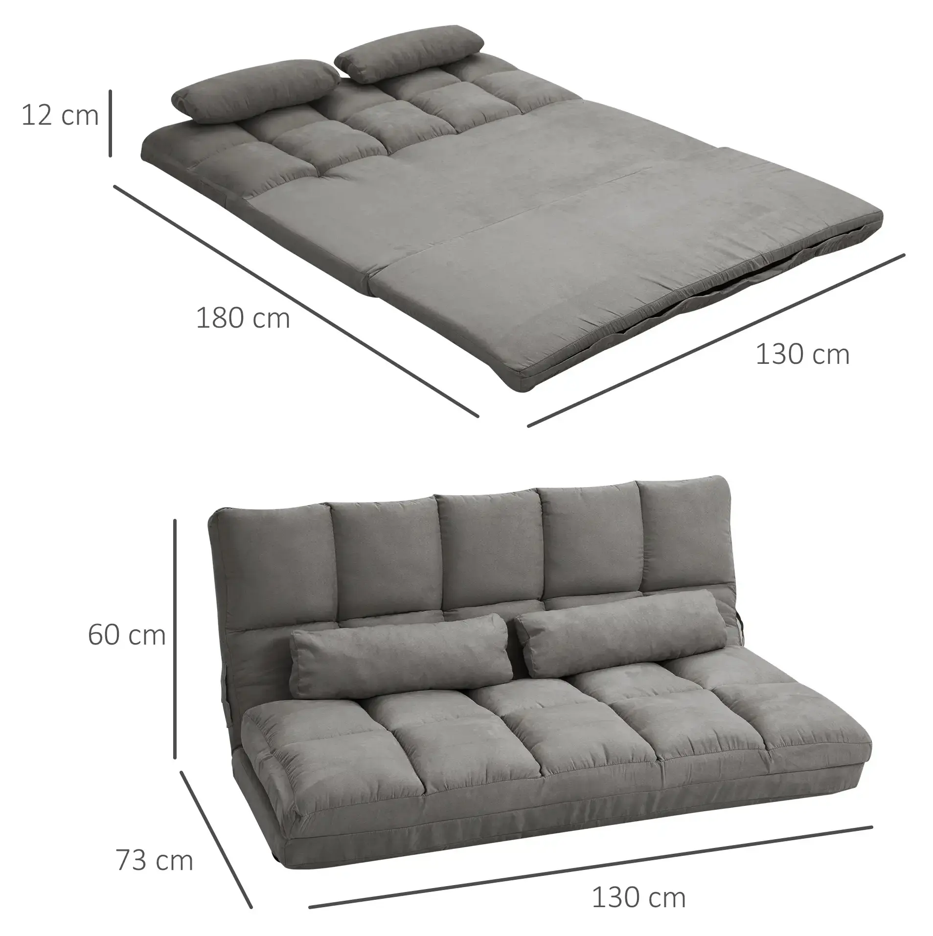 Напольный диван Homcom 833-932V01CG (Dark Grey) - 4