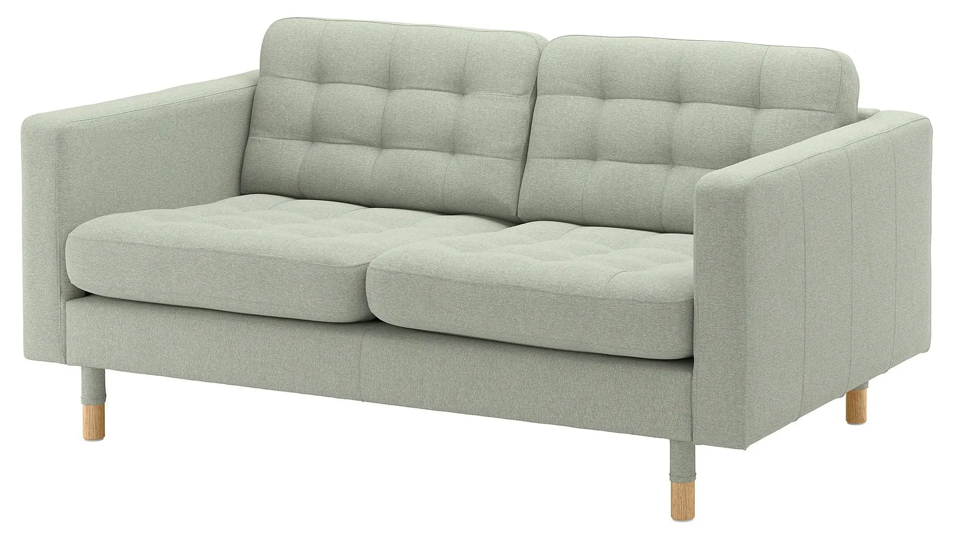 Canapea cu 2 locuri Ikea Landskrona (Gunnared Verde deschis/Lemn)