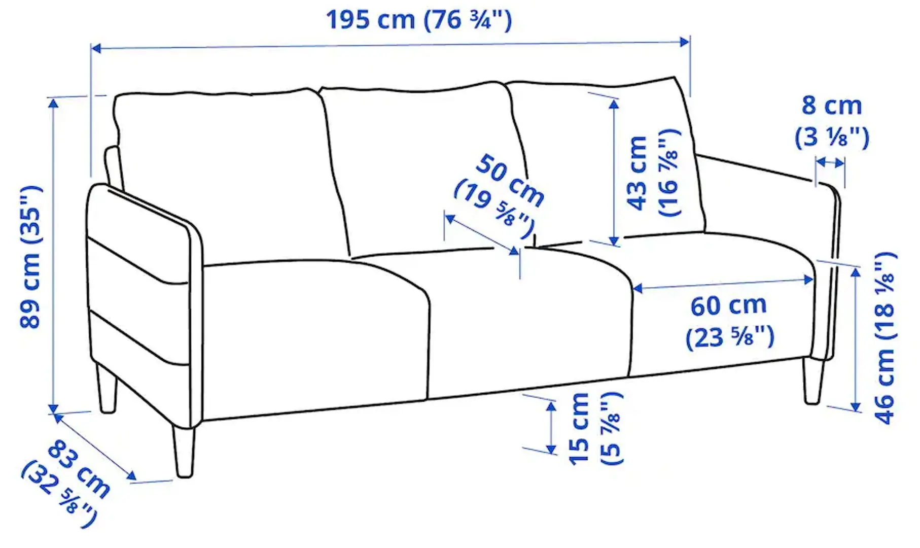 Canapea Ikea Angersby 3-locuri (Knisa Gri)
