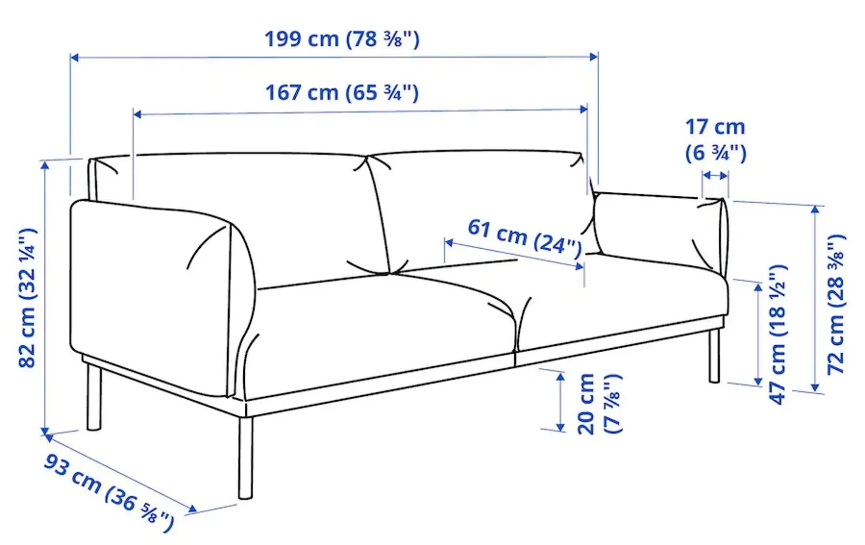 Canapea Ikea Applaryd 2-locuri (Lejde Gri/Negru)