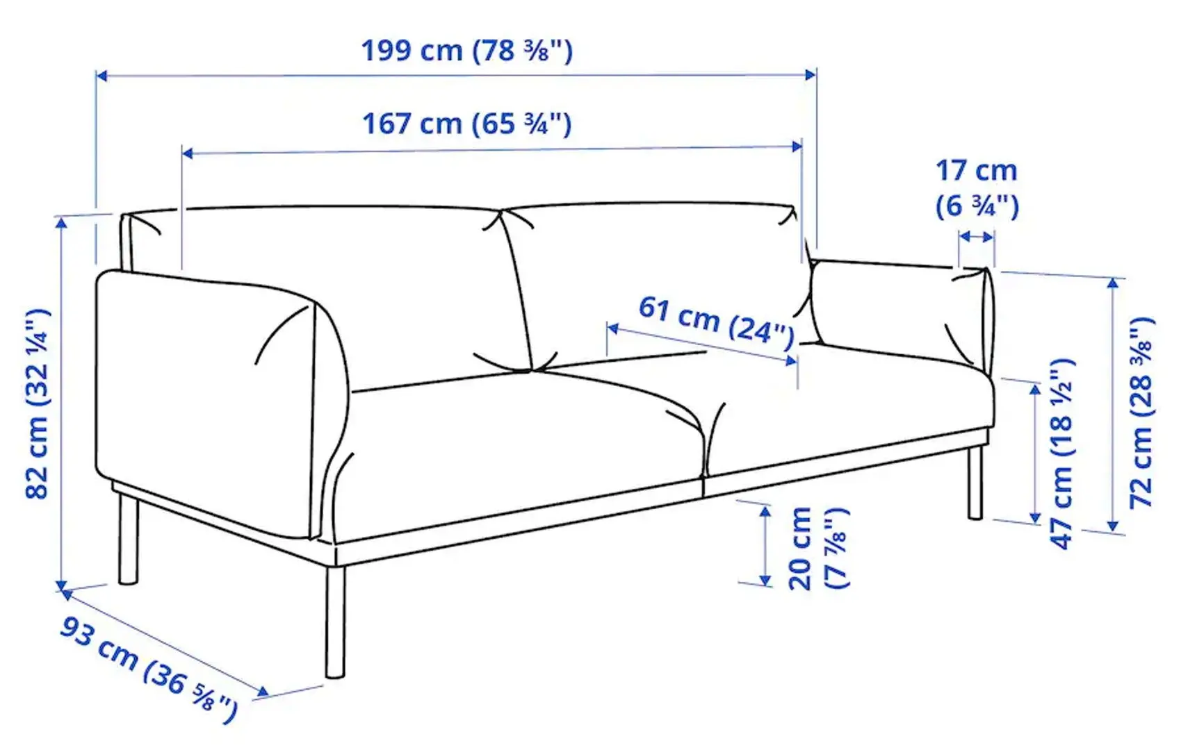 Canapea Ikea Applaryd 2-locuri (Lejde Gri)