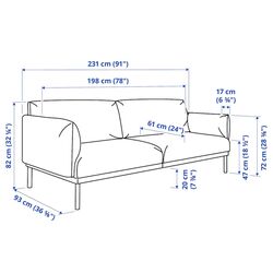 Canapea Ikea Applaryd 3-locuri (Lejde Gri/Negru) Thumb