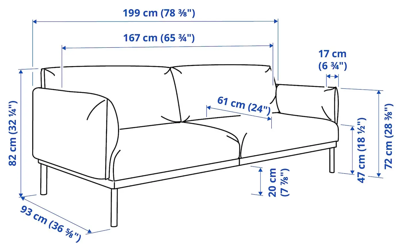 Canapea Ikea Applaryd/Gunnared 2 locuri (Negru)