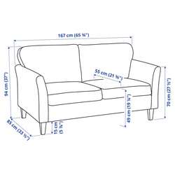 Canapea Ikea Ekholma/Hakebo 2 locuri (Bej) Thumb