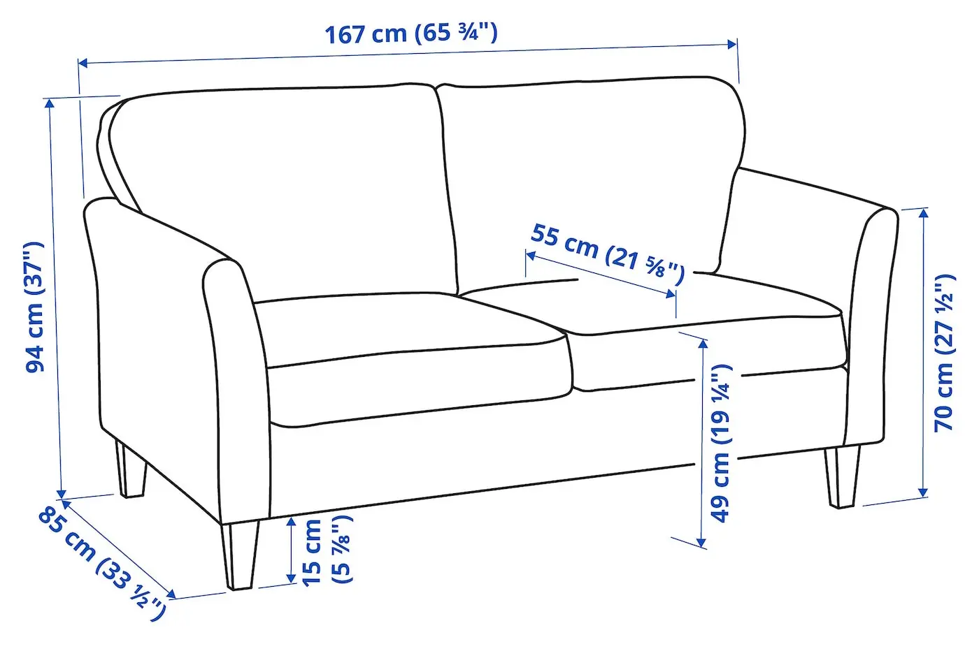 Canapea Ikea Ekholma/Hakebo 2 locuri (Bej)