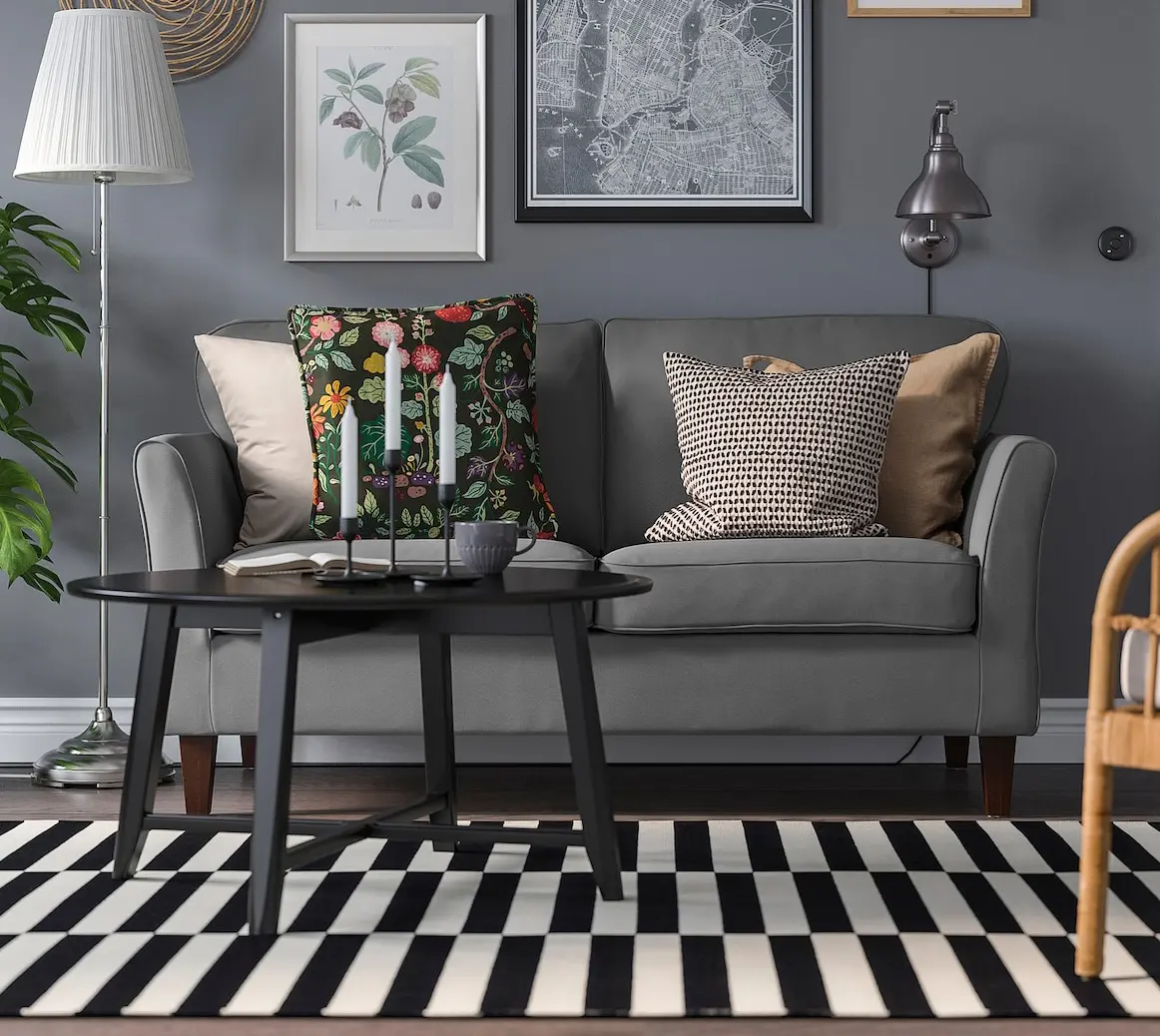 Canapea Ikea Ekholma/Hakebo 2 locuri (Gri inchis)