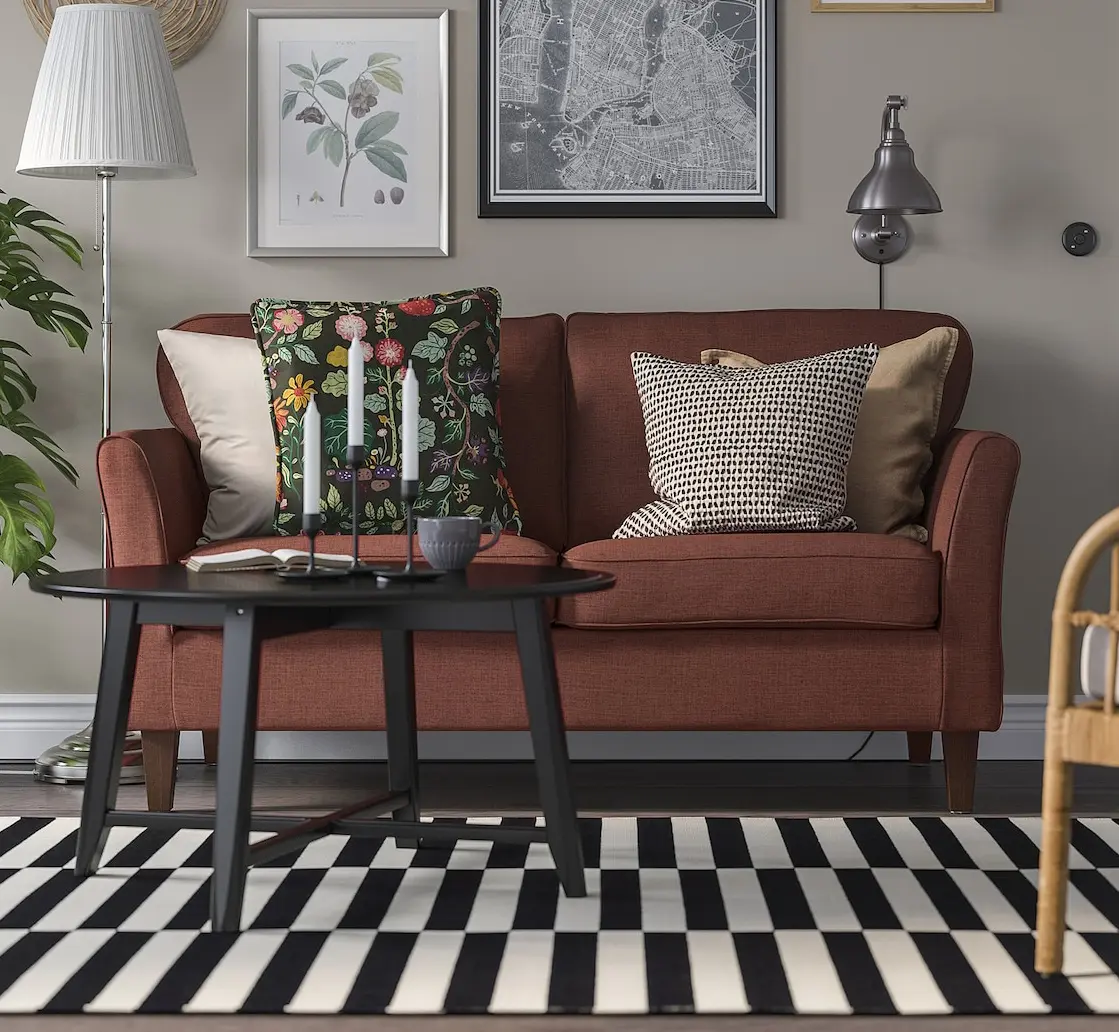 Canapea Ikea Ekholma/Kilanda 2 locuri (Maro-rosu)