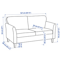Canapea Ikea Ekholma/Kilanda 2 locuri (Bej deschis) Thumb