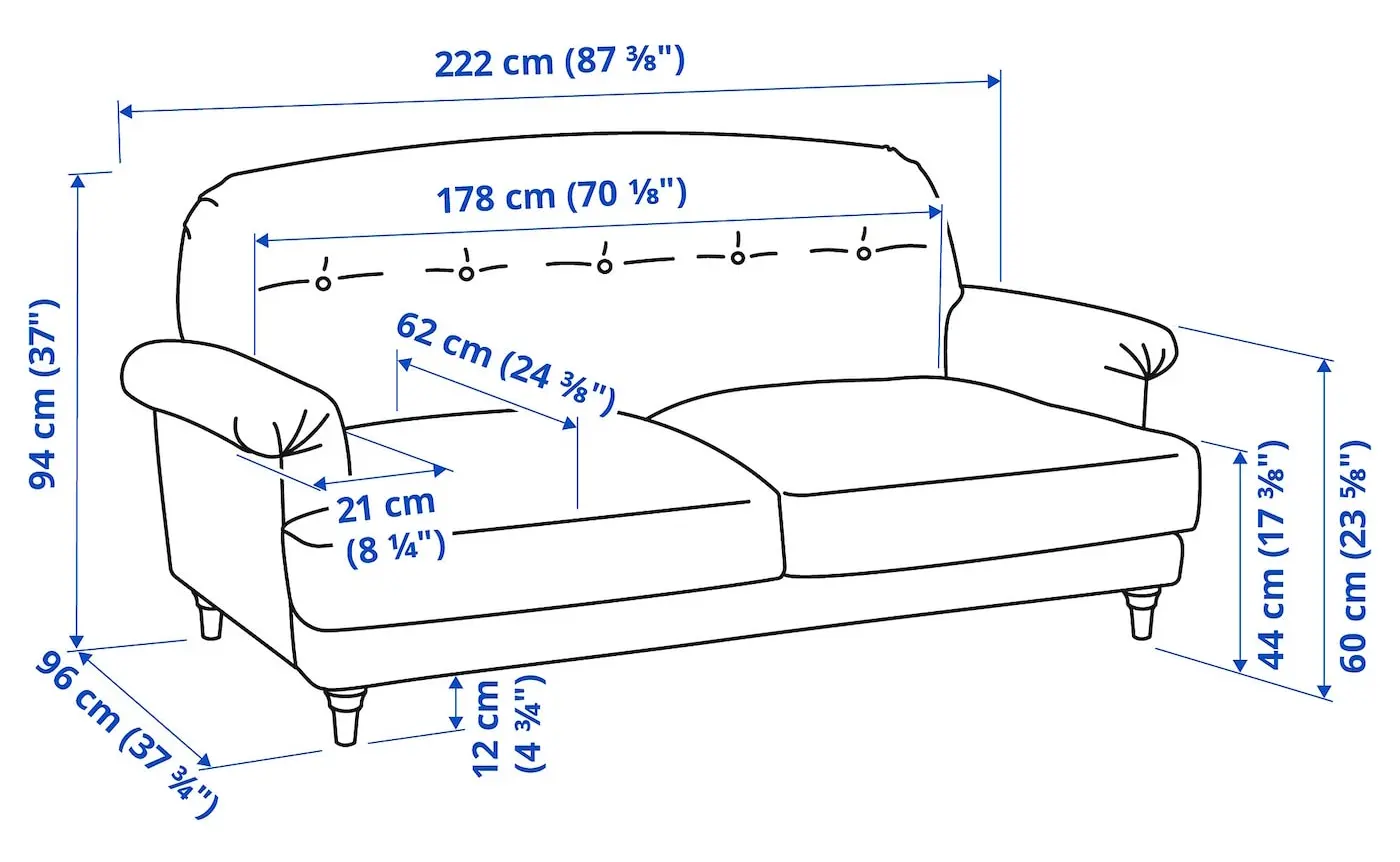 Canapea Ikea Esseboda/Knaback 3 locuri (Antracit/Maro)