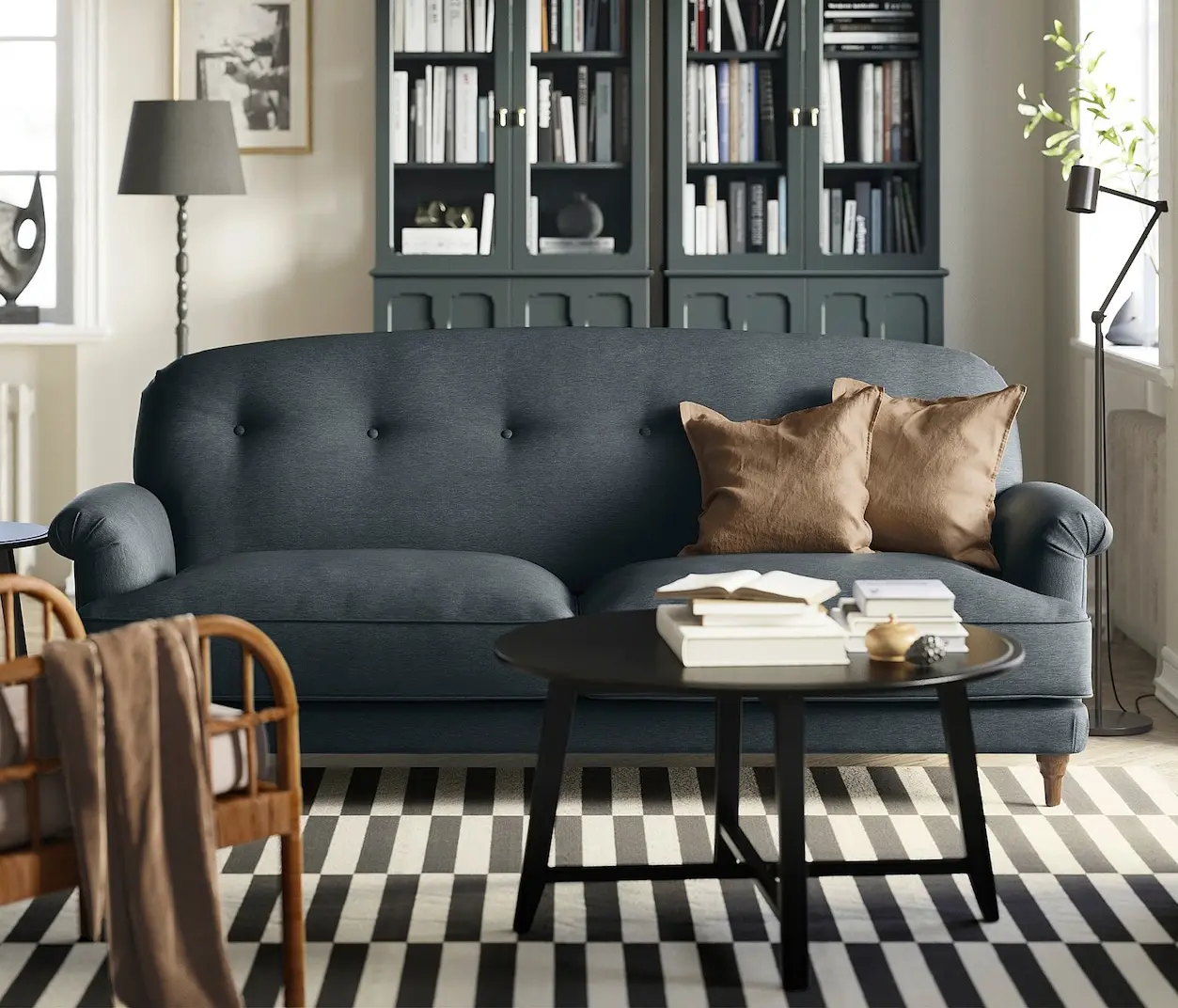 Canapea Ikea Esseboda/Knaback 3 locuri (Antracit/Maro)