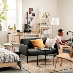 Canapea Ikea Glostad 2-locuri (Knisa Gri Inchis) Thumb