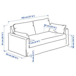 Canapea Ikea Hyltarp/Gransel 2 locuri (Gri-maro) Thumb