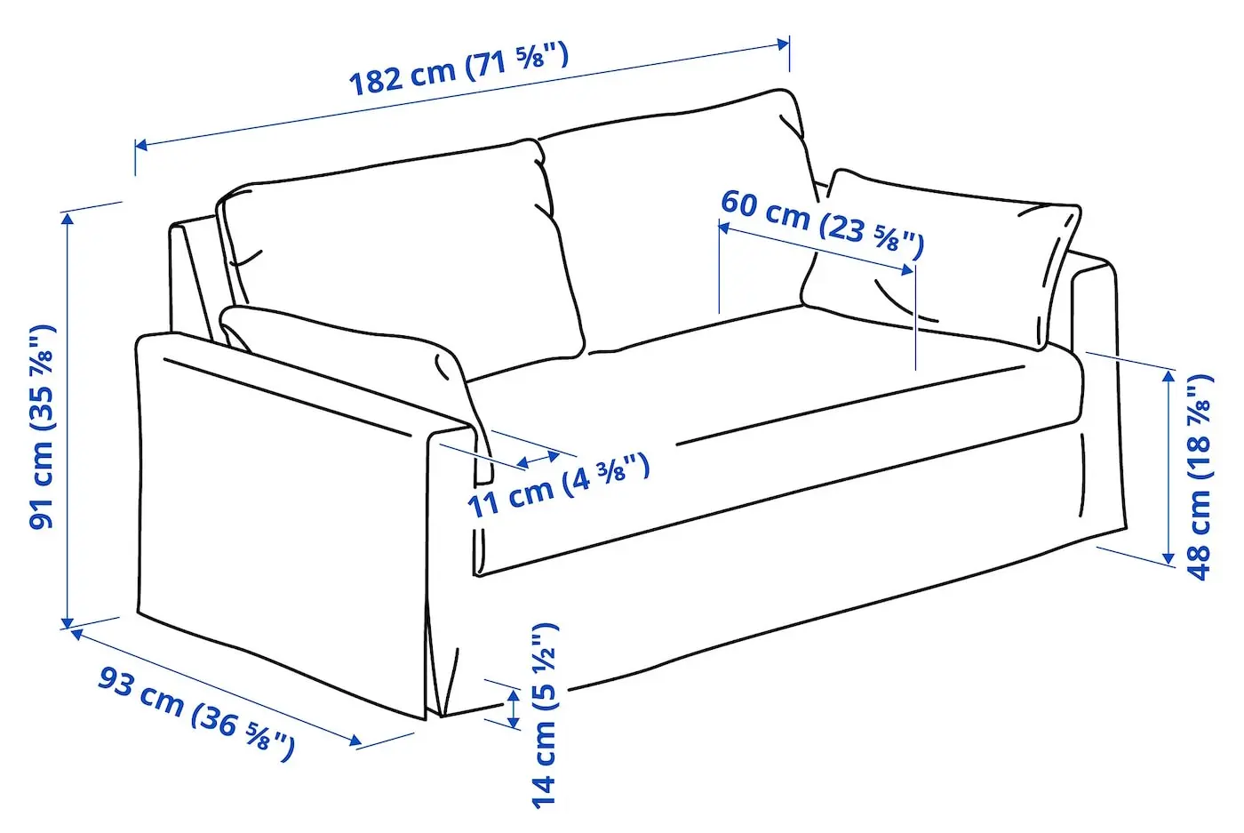 Canapea Ikea Hyltarp/Gransel 2 locuri (Gri-maro)