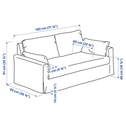 Диван Ikea Hyltarp/Hallarp 2-местный (Белый) Thumb