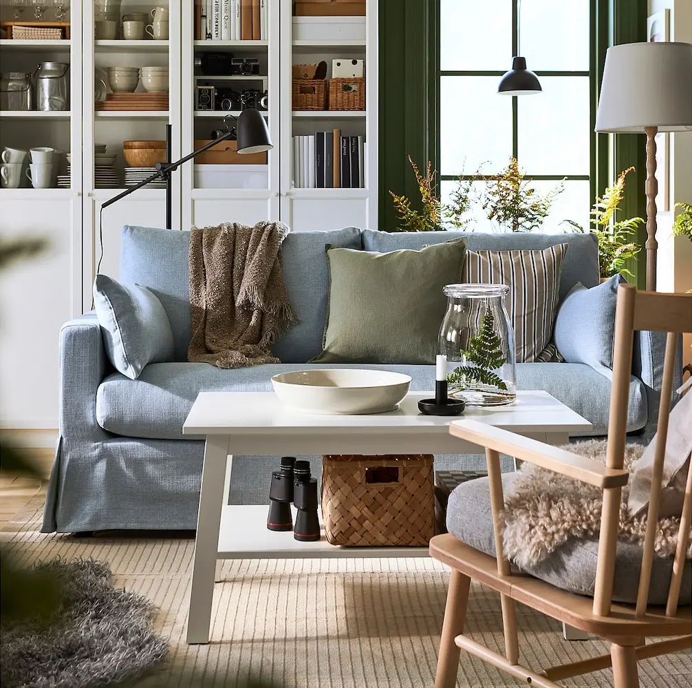 Диван Ikea Hyltarp/Kilanda 2-местный (Голубой)