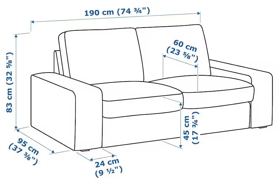 Canapea Ikea Kivik 2-locuri (Kelinge Gri-Turcoaz)