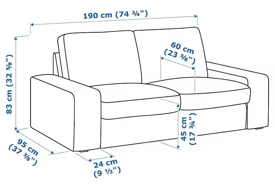 Canapea Ikea Kivik 2-locuri (Tibbleby Bej/Gri)