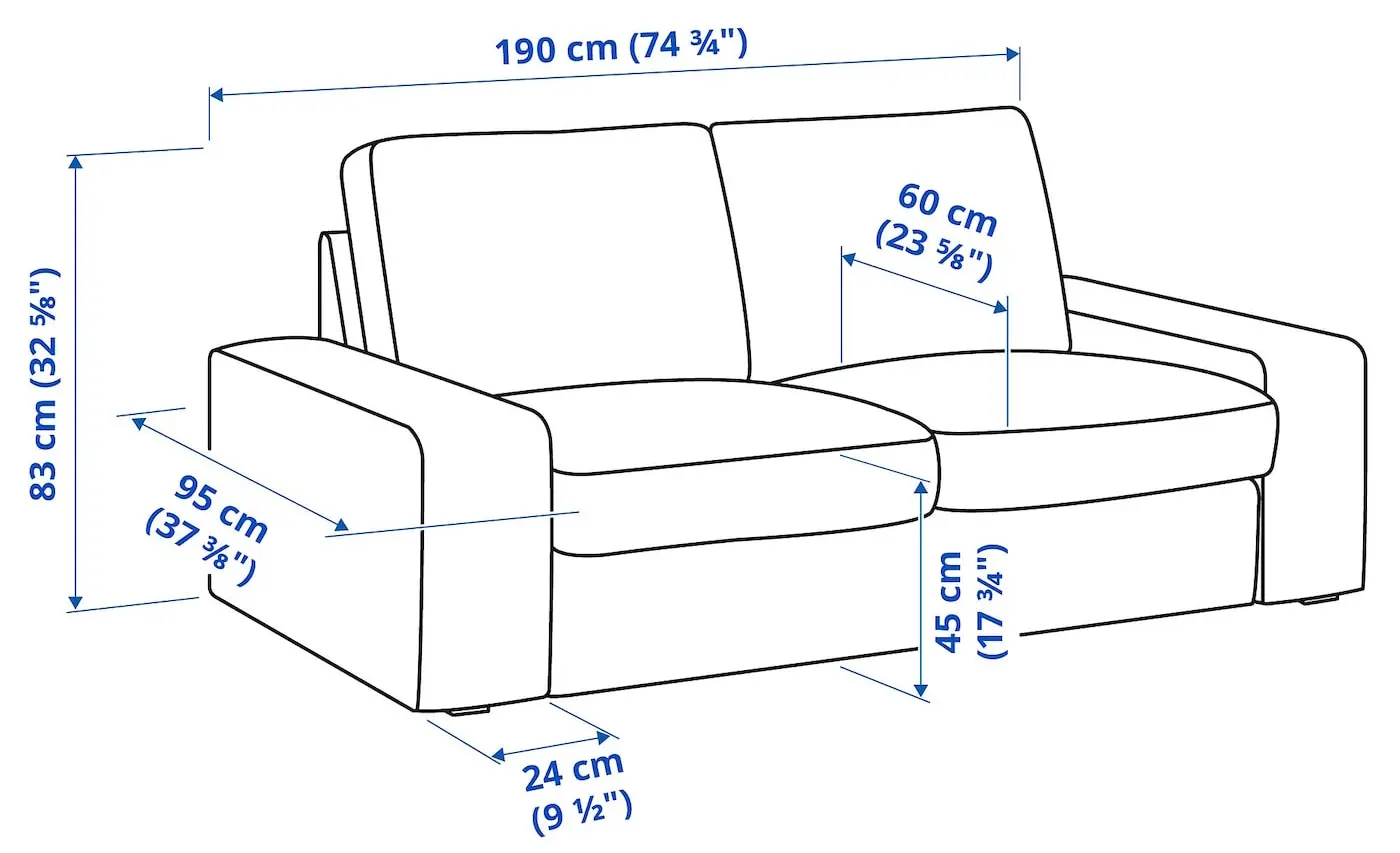Canapea Ikea Kivik/Tresund 2 locuri (Antracit)