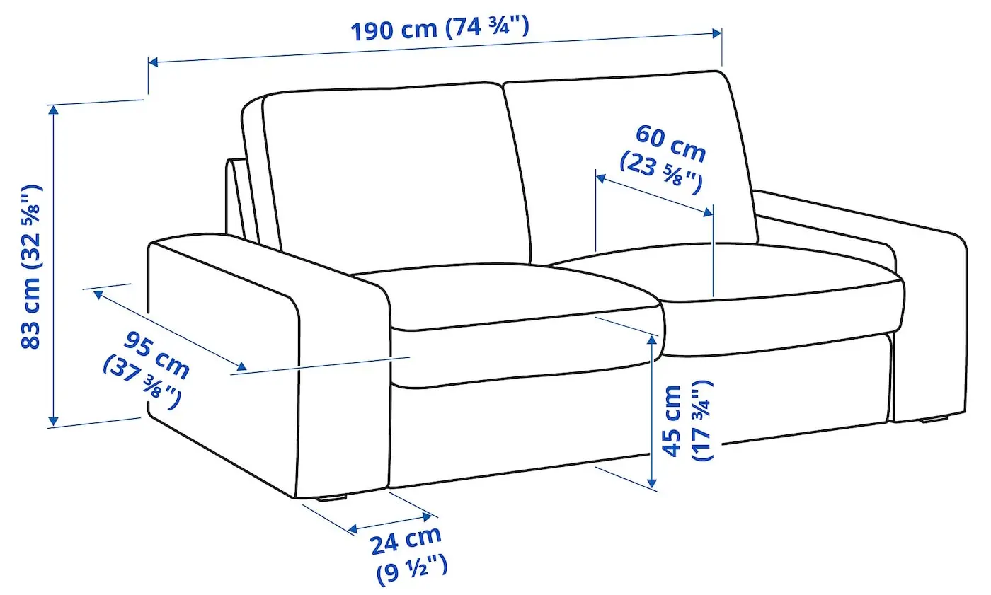 Canapea Ikea Kivik/Tresund 2 locuri (Bej deschis)