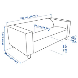 Диван Ikea Klippan/Langban 2-местный (Красный) Thumb