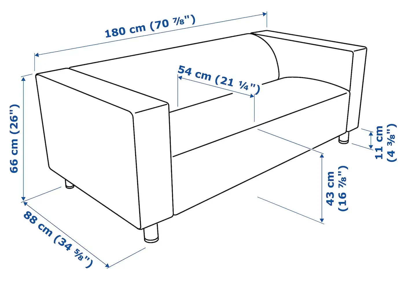 Диван Ikea Klippan/Langban 2-местный (Красный)