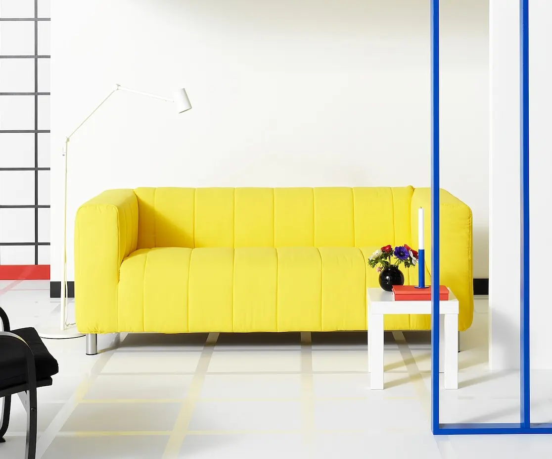 Canapea Ikea Klippan/Langban 2 locuri (Galben neon)