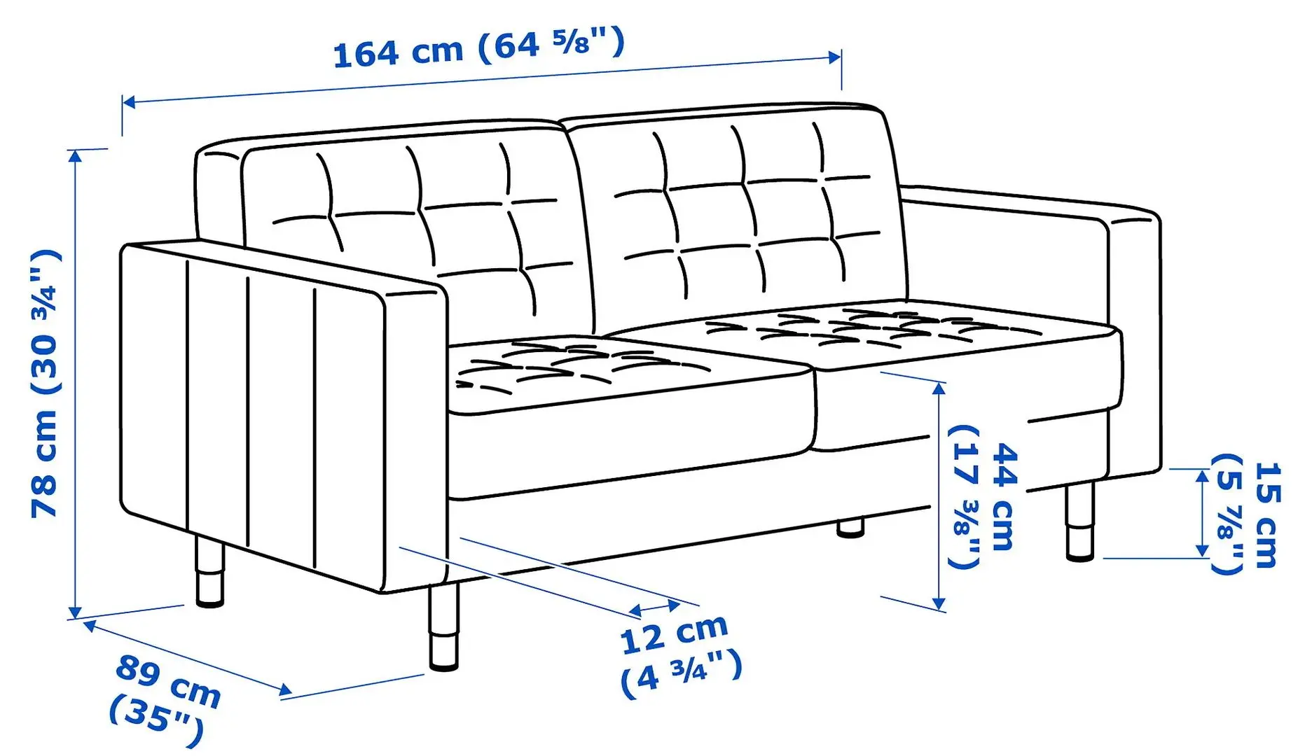 Canapea Ikea Landskrona 2-locuri/Lemn (Grann/Bomstad Maro-auriu)